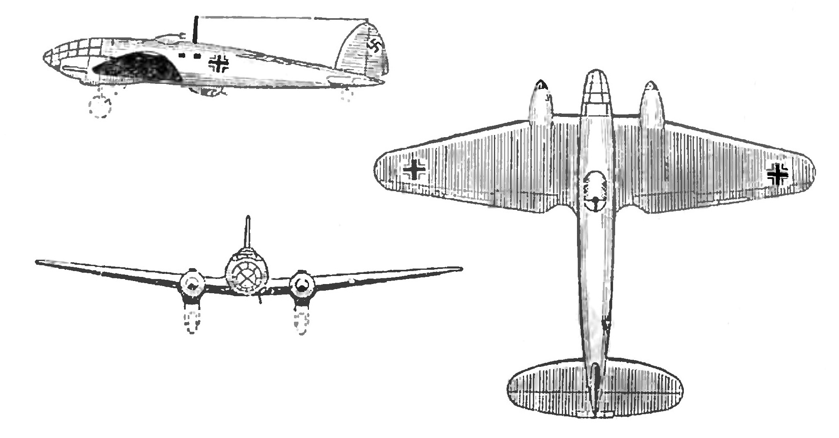 Силуэт бомбардировщика «Хейнкель-111»